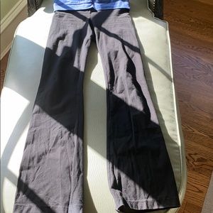 So low black leggings with blue waist